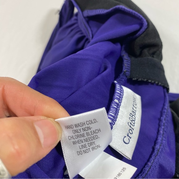 Croft Barrow One piece swimsuit Size 14 purple adjustable straps Spandex Swim - Picture 7 of 10